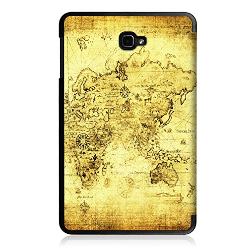 Fintie Samsung Galaxy Tab A 10.1 Hülle – Ultra Schlank Superleicht Ständer Smart Shell Case Cover Schutzhülle Etui Tasche mit Auto Schlaf / Wach Funktion für Samsung Galaxy Tab A 10,1 Zoll T580N / T585N Tablet (2016 Version), Weltkarte Antik - 8