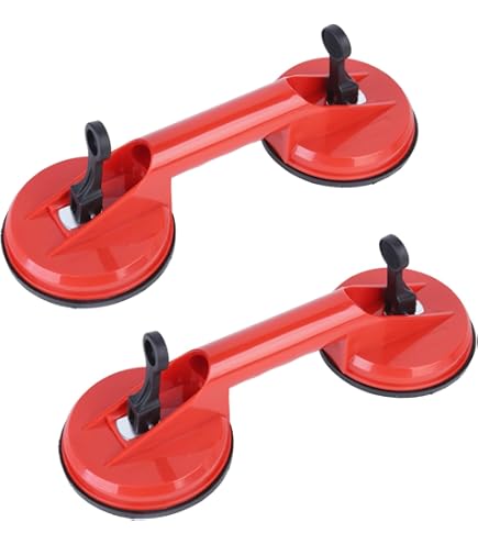EXLECO 2 Pcs Suction Cup 100KG Heavy Duty Suction Lifter With Dual Suction Glass Lifter Dent Remover Gray - View #7