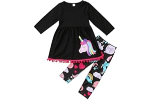Carolilly Ensemble Animaux Enfant Fillette à Manches Longues Vêtement Licorne Petites Filles (1-7 Ans)