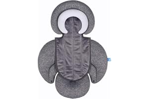 INFANZIA New 2-in-1 Head & Body Supports for Baby Newborn Infants - Extra Soft Stroller Cushion Pads Car Seat Insert, Seasons