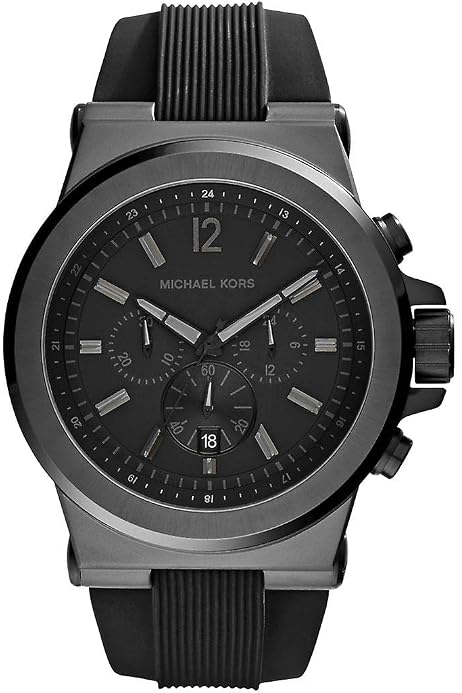 Black Dial Silicone Band Watch 
