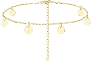 Josfeva Silver Anklets for Women, 925 Sterling Silver Ankle Bracelets for Women, 22+5 cm Adjustable Summer Beach Holiday Ladies Ankle Bracelet, Women's Anklets with Star, Foot jewellery Gift for Girls