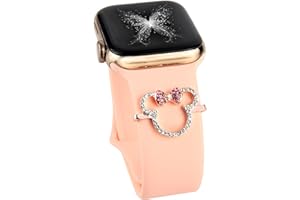 HotHome Dekorative-Rings-Loops Kompatibel mit Silikon Apple Watch Armband Damen Glänzend Zubehör Charms für Smartwatch Uhrenarmband Schmuck Uhrband Charms