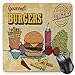 Produktbild BGLKCS Hamburger Mauspads Mouse Pad, Retro Hand Drawn Style Burger and Ingredients Gourmet Taste Delicious Fast Food, Standard Size Rectangle Non-Slip Rubber Mousepad, Multicolor