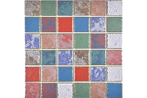 CONWIRE Mosaikfliese Keramikmosaik bunt Retro Vintage Küche Fliesenspiegel Rückwand rot blau grün weiss Thekenverkleidung