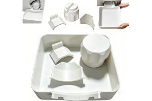 Washing Machine Drain Pan, Thickened Leak-Proof Washer Drip Tray with Raised Edge, Easy Install Low-Profile Floor Protector for Front-Load Top-Load Washers, Apartments Basements Garages