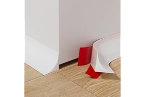 CUYSFEAD 5 Meters (20×15mm) Double-Sided Wide Self-Adhesive Silicone Quadrant Trim – Laminate Floor Beading,Skirting Board Cover,Flexible Moulding Caulk,Coving for Ceilings,Countertops,Wall Corners
