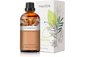 PHATOIL Olio Essenziale Cannella 30 ml, Oli Essenziali per Diffusori, Oli di Cannella Naturali Puri per Aromaterapia Umidificatori Candele Fai da Te