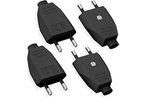 VECBMN 4 Pièces Fiche Male Prise Electrique, Prise Electrique Male 250V 2.5A, Prise Male Plate, Fiche Euro Schuko Fiche D'alimentation Domestique Décorative à Encastrer ou à Remplacer, pour IntéRieur Apparei