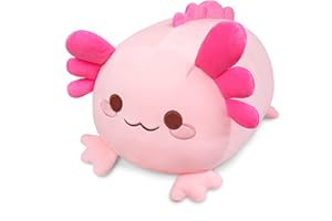 AUSPICIOUS BEGINNING Axolotl Soft Toy Axolotl Stuffed Animal Plush Pillow Plush Axolotl Toy, Stuffed Axolotl Throw Pillow Fluffy Toys Soft Axolotl Cushion Doll for Birthday Christmas Home Decoration(15.7 inch, Pink)