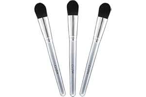 COSFAN Brosses de masque facial 3PCS, masque de boue, brosse applicatrice de masque pour les yeux, brosses en bois pour appliquer le masque facial, brosses de masque à poils synthétiques