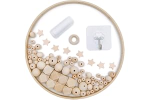 WITGIFT DIY Holz mobilen Rahmen Traumfänger Windspiel Bettglocke Glocke für Handwerk natürliche Holzmobile aufhänger Zimmer Bett Dekoration für Kinder