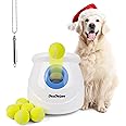 pet prime Automatic Dog Ball Launcher, Dog Interactive Fetch Toy with 10-40 Ft, Max Dog Tennis Ball Throwing Machine for Large Size Dogs, With 6 PCS 2.5" Tennis Balls And a Training Whistle
