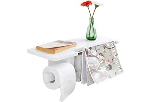SoBuy® Porta carta igienica da bagno con supporto,Mensola a muro da bagno. bianco, FRG175-W,IT