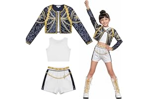 KOUIPOIE Hunters Cosplay Costume for Kids,Kpop Hunters Ru-mi Costume Outfit with Jacket,Shorts & Printed T-Shirt,Kpop Demon Cosplay Halloween Costumes for Kids,Cute Girls Birthday Gifts.