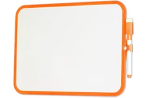 FDD4U Mini Whiteboard - A4 Whiteboard & Pen Set - Dry Erase, Double Side, Plastic Frame Small Whiteboard - A4 Whiteboard for Kids, Students, Parents, Teachers & More - Includes Whiteboard Pen - Orange