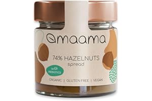 MAAMA, Crema Spalmabile alla Nocciola (74%) con Prebiotici Bio, Vegan, Senza Additivi e Senza Glutine - 1 vasetto da 200g