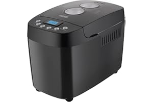 ‎UNOLD Unold 68525 BACKMEISTER Big Black - Schwarz, für bis zu 1.500g Brot, 15 Programme, auch für glutenfreies Brot, Timerfunktion, Waremhaltefunktion, LCD Display
