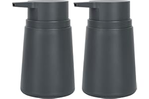 Topsky Soap Dispenser with Plastic Pump, 320ml Liquid Hand Soap Dispenser, Rustproof Pump for Kitchen & Bathroom, Great for Lotions, Essential Oil, Liquid Soaps, 2 Pack (Grey)