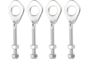 Briny River 2 Pares de Tensores de Cadena de 12 Mm Ajustador de Eje de 12 Mm con Tuercas para Cuatriciclo Moto de Cross Motocicleta 110 CC Y 125 CC Color Plateado