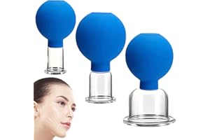 XJKLBYQ Facial Cupping Set for Face, 3PCS 3 Size Facial Suction Cup, Reusable Eye ＆ Face Cupping Set, Plastic Anti Cellulite Cupping Therapy Set for Massage, Face Cupping