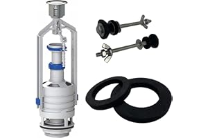 Rimex Avloppssats 107 mm, med stoppfunktion, toaletttank med reparationssats, tätningar och skruvar