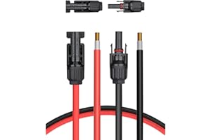 BougeRV Cavo solare 6 mm² 1,8 m con spina PV cavo di collegamento centrale fotovoltaica cavo solare prolunga 10 AWG spina solare IP67 pannello solare PV cavo 6 mm2 1,8 metri rosso + nero 1 paio