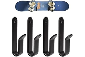 HHUXIUE Clips horizontales de montaje en pared para snowboard, soporte de pared para snowboard, soporte de pared para habitación, garaje (2 juegos)