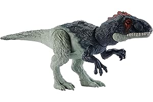 Mattel Jurassic World Dominion Dinosaur Figure Eocarcharia Wild Roar with Sound & Attack Action, Medium Size Posable, Toy Gift with Connected Digital Play, HLP17
