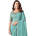 SIRIL Women's Self Woven, Lace Georgette Saree with Unstitched Blouse