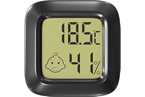 GENERIC Termómetro higrómetro digital para casa y jardín - parte trasera magnética - batería incluida - compacto y resistente - termómetro digital casa.