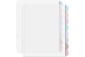 Mr. Pen- Clear Sheet Protectors with Binder Tabs, 8 Tabs, 2 Sets, Clear Binder Sheet Protectors, Insertable Index Page Divider Multicolor Tabs