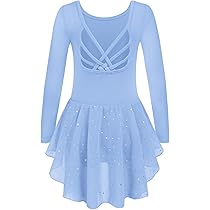Sommerkleid Für Mädchen - Ballettkleid Mit Chiffonrock | Langarm Tanzkleid Für Auftritte & Feiern