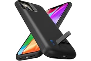 Giabuao Akkuhülle für iPhone 12/12 Pro,(8500 mAh) Powerbank mit Standfuß Schlanke Wiederaufladbare Erweiterte Ladehülle,Tragbare Schutzhülle mit Akku für iPhone 12/12 Pro,(6,1 Zoll) – Schwarz