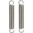 sourcing map Tension Spring Wire Diameter 0.047", OD 0.39", Free Length 2.76" Stainless Steel Small Dual Hook Tension Spring for Machinery Construction Industrial 2pcs