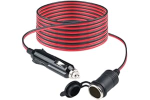 Zigarettenanzünder, JTENG Wasserdicht Marine Grade 12V / 24V Gleichstrom-Feuerzeugsteckdose Steckdose für Boot Motorrad Auto, mit 0,6m Anschlusskabel (4M)