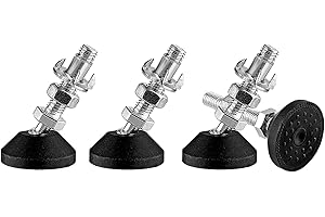 DQZE 4 Stück Stellfüße M8 x 30MM, Stellteller Stellfuß mit Ruhige rutschfeste Gummibasis, Einstellschraube M8, Kann 450kg, 30° Neigungsverstellung, Maschinenfüße für Tischbeine, Stuhlbeine, Möbelbeine.