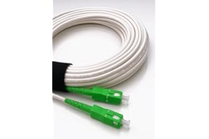 Elfcam Cavo Fibra Ottica SC/APC per SC/APC Simplex Monomodale 9/125μm LSZH, Bianco/Verde, 5M