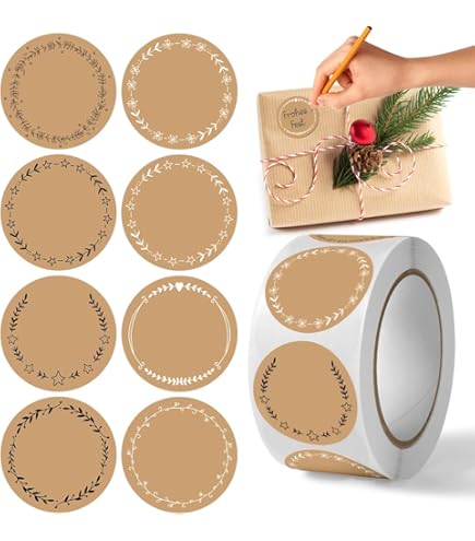 164 Etichette Adesive Carta Kraft - Vintage Scrivibili Per Barattoli, Regali E Organizzazione