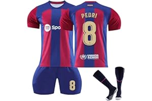 GENERIC Barcelone Camiseta de fútbol Niño,22/23 Equipacion Fútbol de Casa/Visitante,Nr.10 Juego de camisetas de Futbol infantil adulto,2023 Equipo de entrenamiento de fútbol Camiseta Pantalón corto y medias