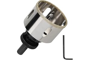 GUOQEE Diamond Hole Cutter, 45mm Tile Hole Cutter Glass Hole Saw for Ceramic Tiles, Porcelain, Granite, Marble, with Guiding Drill Bit
