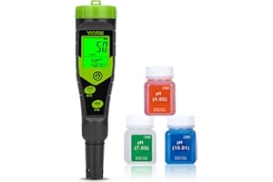 YINMIK Digital PH Meter 4 in 1 PH EC TDS Temp Meter for Water Hydroponics Waterproof DWC pH and EC PPM Water Tester with Backlit for Nutrients Growing Indoor Garden Home Brewing Pool Aquarium Drinking Water