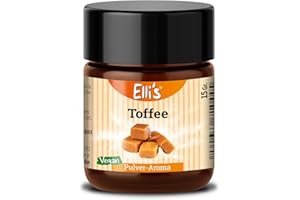 Ellis Aromen Toffee PULVER Lebensmittelaroma | Vegan und kalorienarm | für Lebensmittel und Getränke, wie zum Backen und Kochen | 10 g