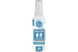 Fabulosa Fab-A-Loo Individual Ocean Breeze Odour Masking Compact Air Freshener Toilet Perfume Spray, Blue, 60 ml