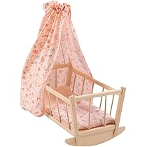 goki 51451 Poppenstapelbed met glijbaan, stabiel bed van hout voor twee poppen