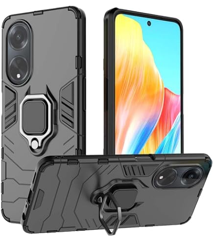 Custodia Xiaomi Redmi Note 13 Pro 4g Custodia Protettiva GOKEN Per Xiaomi Redmi Note 13 Pro 4G - Doppio Strato, Coprilente Scorrevole, Anello 360°, Magnetica (Nero) Cover Magnetica Per Auto