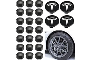 topfit Kit de Tapa de Rueda Conjunto de Tapa de Cubo Central Tapa de Tuerca de Rueda Cubierta de Logotipo Central Modificación de Emblema Cubierta de Cubo para Model Y Model 3 Model S Model X