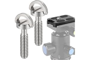 PSOWQ Vis pour trépied de caméra en Acier Inoxydable 1/4" - 2 pièces vis de Fixation d'adaptateur avec fiche Fendue, Longueur 1,18", pour Pied de caméra et Support de Microphone