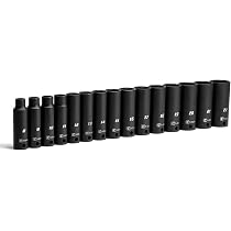 Capri Tools Tiefschlag-Stecknuss 3/8 Zoll – 1/4 Zoll Antrieb, 6-kant WaveDrive, Manganphosphat-Beschichtung