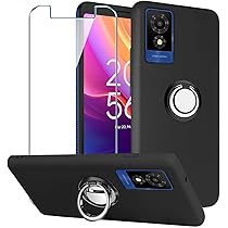 LYZXMY Case For TCL 501 (6.0") Clear Phone Case 360° Rotating Ring Stand 1 Pcs Tempered Glass Screen Protector